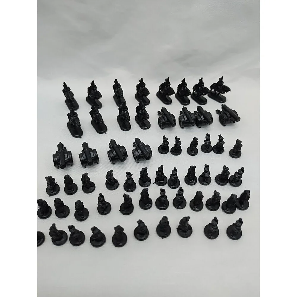 Set Of (60) 1993 Risk Black Board Game Player Pieces